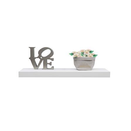 FLOATING WOOD SHELF 80X24X5CM WHITE