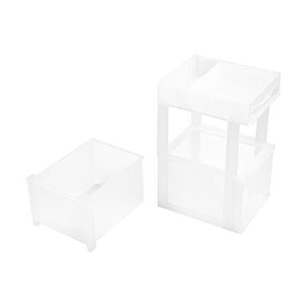2 TIER MINI DRAWER DKW HH-463/2T 17X21.2X32CM CLEAR/WHITE