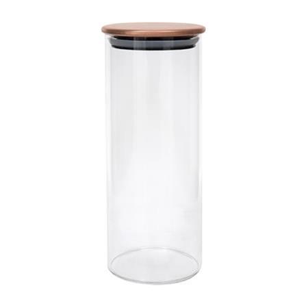 GLASS CANISTER WITH PULL LID KECH SS SLIM L 0.9L CLEAR