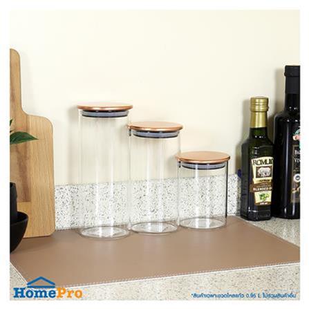 GLASS CANISTER WITH PULL LID KECH SS SLIM L 0.9L CLEAR