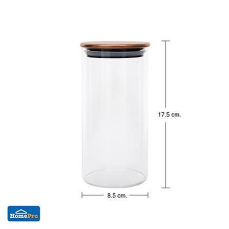 GLASS CANISTER WITH PULL LID KECH SS SLIM L 0.8L CLEAR