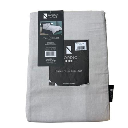 NORDIC HOME FITTED SHEET SET COOL TOUCH QUEEN DIA WHITE