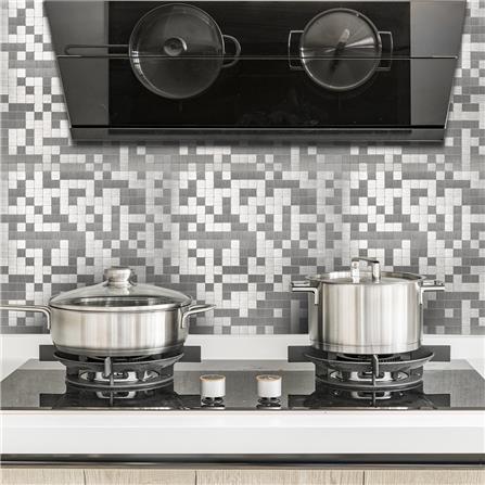 TARA PEEL & STICK ALUMINIUM WALL STICKER 30.5X30.5CM SMALL SQUARE 2IN1