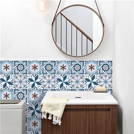 TARA PEEL & STICK VINYL WALL STICKER 30.5X30.5CM MOROCCAN BLUE 2IN1