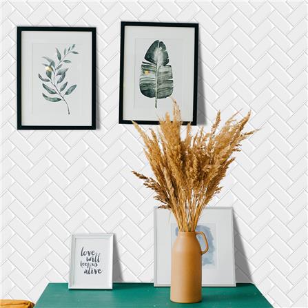 TARA PEEL & STICK VINYL WALL STICKER 30.5X30.5CM HERRINGBONE 2IN1