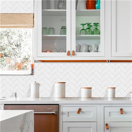 TARA PEEL & STICK VINYL WALL STICKER 30.5X30.5CM HERRINGBONE 2IN1