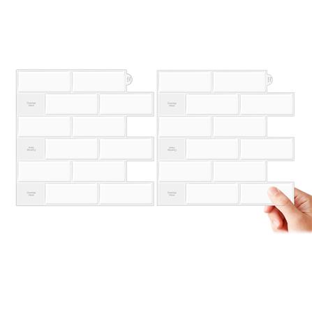 TARA PEEL & STICK VINYL WALL STICKER 30.5X30.5CM WHITE BRICK 2IN1