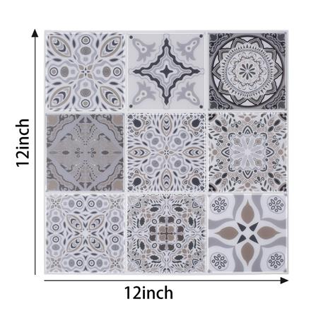 TARA PEEL & STICK VINYL WALL STICKER 30.5X30.5CM MOROCCAN GREY 2IN1