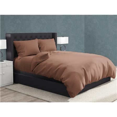 NORDIC HOME FITTED SHEET SET COOL TOUCH SUPER SINGLE DIA BROWN