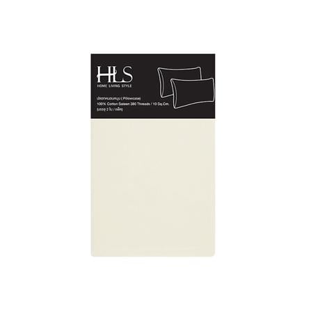 HLS PILLOWCASE COTTON SATEEN CREAM 2PCS