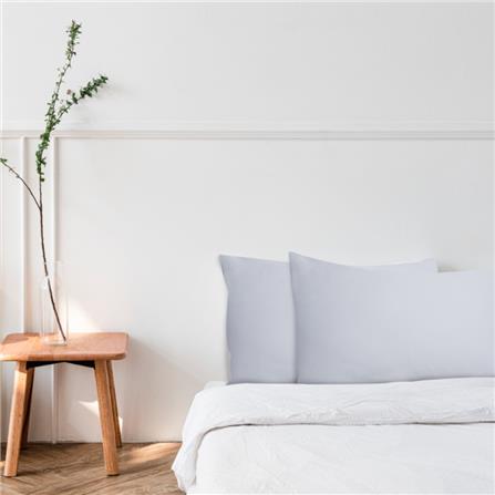 HLS PILLOWCASE COTTON SATEEN LIGHT GREY 2PCS