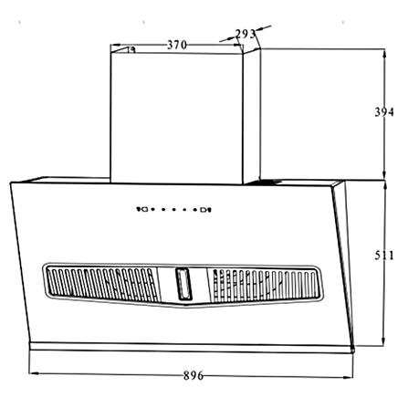 FABER CHIMNEY HOOD FABERJET PRIMERA 90BK 1800M3/H