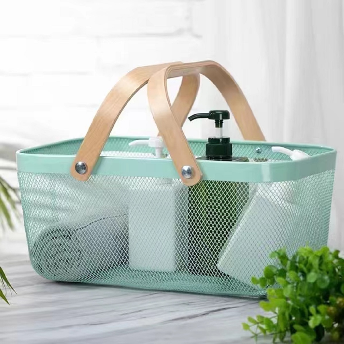 COSSY + METAL BASKET RETANGULAR  CP- F10293 HAZE BLUE