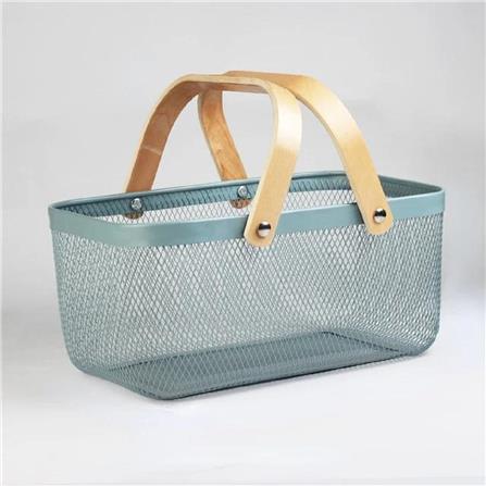 COSSY + METAL BASKET RETANGULAR  CP- F10293 HAZE BLUE