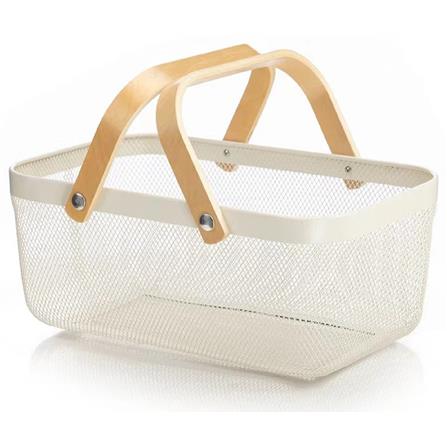 COSSY +  METAL BASKET RETANGULAR  CP- F10293  WHITE