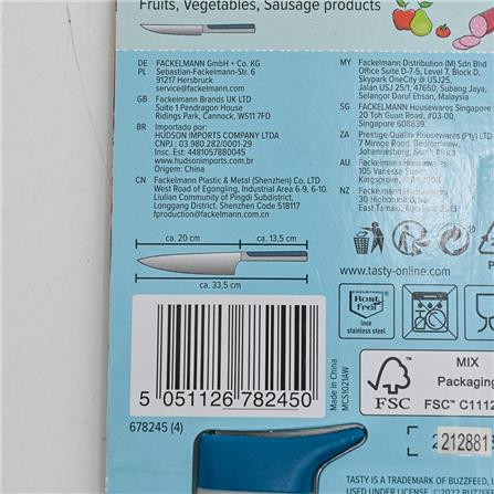 FACKELMANN TASTY CHEF KNIFE 8IN WITH PP/TPR  HANDLE 678245