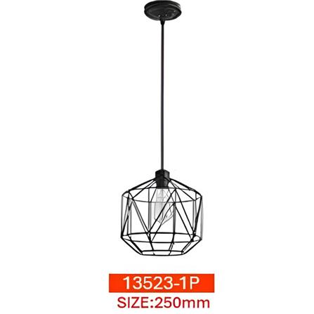 BRIGHT OBJECTIVES CHANDELIER 13523-1P BK 250MM STEEL BLACK