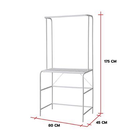 CLOTH RACK + SHELF 80cm WHITE  COCO PLIM