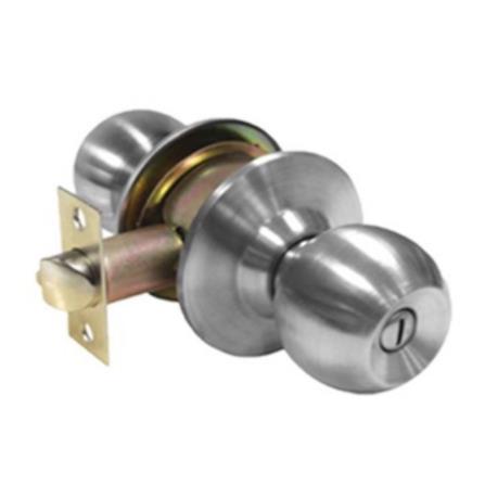 SOLEX BATHROOM PRIVACY LOCKSET KNOB 5500SS/BK STAINLESS STEEL