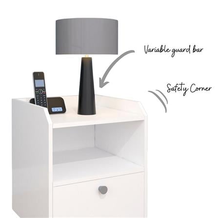 Side Table HUGO1 Drawer White