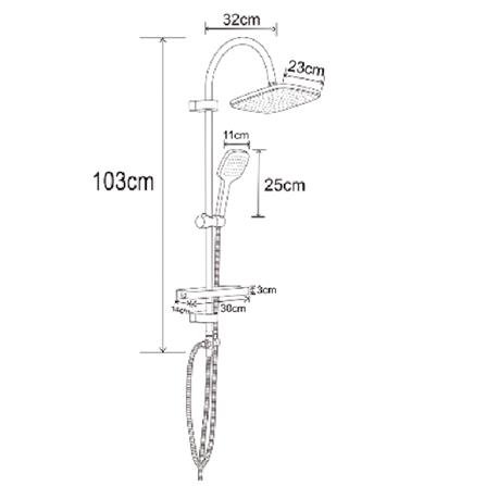 RASLAND RAIN SHOWER RA SQ-RAIN2022 STAINLESS STEEL 304