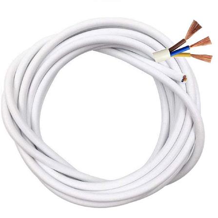 ZEATAR 3 CORE CABLE 1.25MM 5M/PKT WHITE