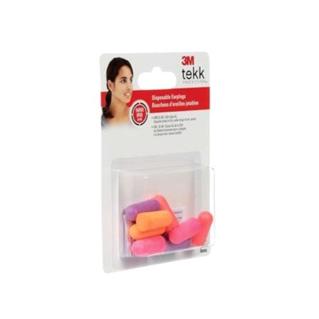 3M TEK DISPOSABLE EARPLUGS 4 PAIRS EACH MIXED COLOUR