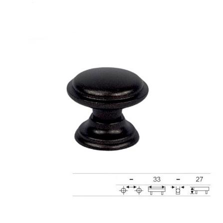 AVIO DRAWER/CABINET ZAMAC KNOB 498 ANTIQUE BLACK EACH