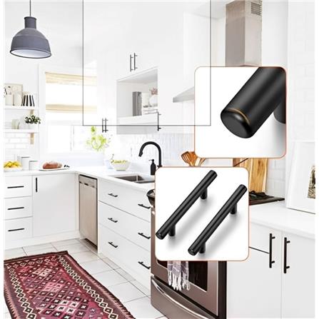 AVIO HANDLE A362 STAINLESS STEEL 128MM MATT BLACK