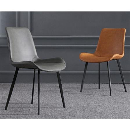 DINING CHAIR PU BROWN