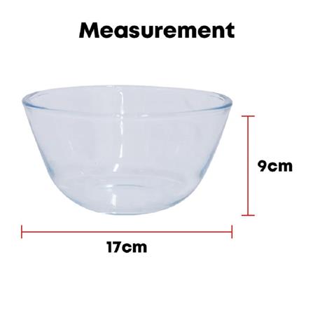 LITTLE HOMES 7INCH GLASS BOWL GLASS MIXING SALAD BOWL 17CM