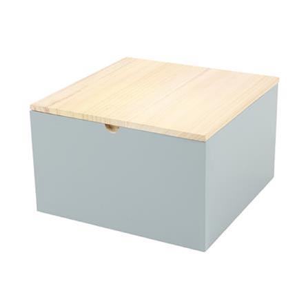 WOODEN BOX WITH LID STACKO MERRY L 25X25X15.5CM GREY
