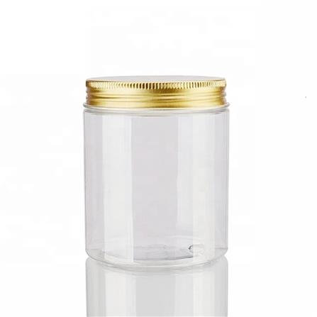 PLASTIC PET JAR 0.8L WITH ALUMINIUM GOLD LID