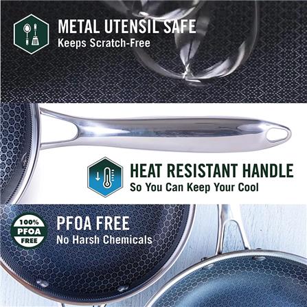 RUSSELL TAYLORS 316 STAINLESS STEEL  NON-STICK HONEY COMB WOK 30CM