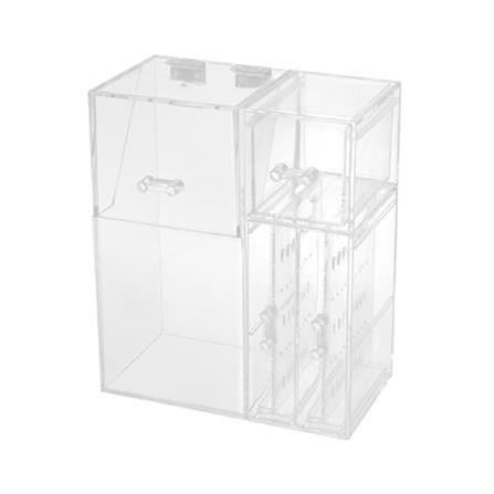 MAKEUP BOX EARRINGS GLOSSY STACKO 18X9.5X21CM CLEAR