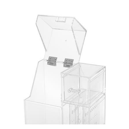 MAKEUP BOX EARRINGS GLOSSY STACKO 18X9.5X21CM CLEAR