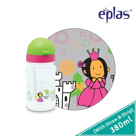 EPLAS KIDS WATER BOTTLE 380ML W/STRAW EGBQ-380BPA