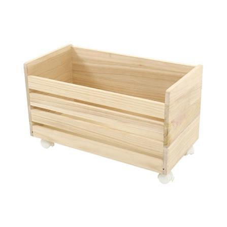 WOODEN BOX WITH WHEELS STACKO COZI 60X30X37CM NATURAL