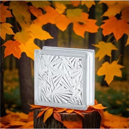 CHANG KAEW GLASS BLOCK 19X19X8CM SNOWY GEM CLEAR