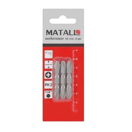 MATALL DOUBLE-ENDED SCRW BIT (PH2) 45MM 3PC/PCK