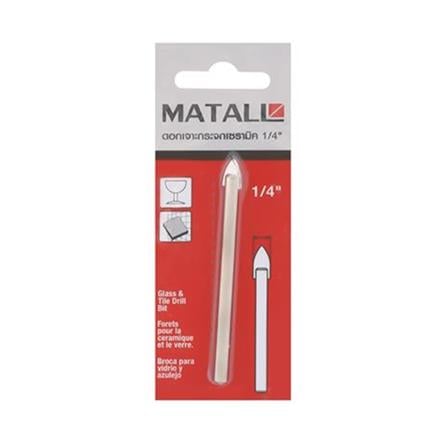 MATALL GLASS & TILE DRILL BIT 1/4" (ROUND SHANK)