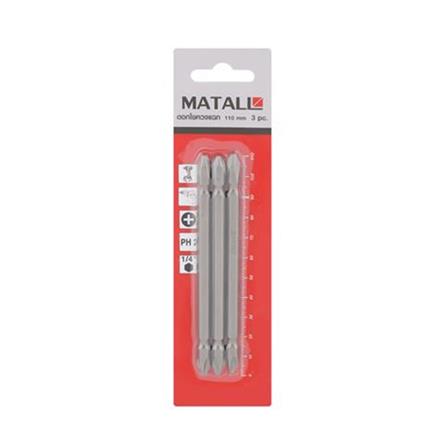 MATALL DOUBLE-ENDED SCRW BIT (PH2) 110MM 3PC/PCK