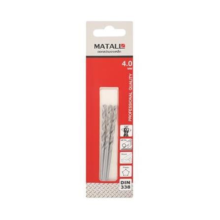 MATALL METAL TWIST DRILL BIT 4.0MM 3PCS/PACK