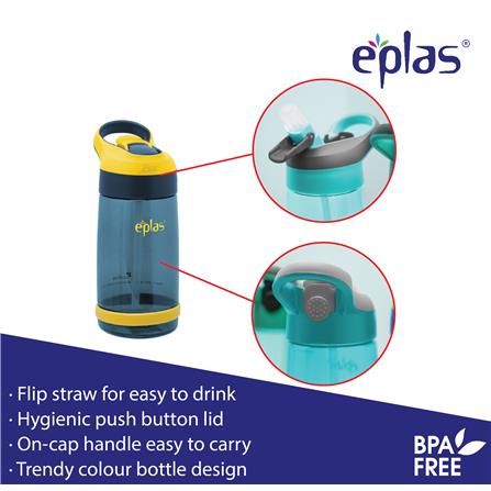 EPLAS WATER  BOTTLE 850ML W/STRAW EGSP-850BPA