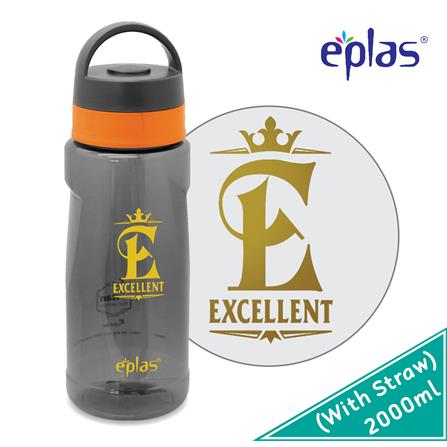 EPLAS WATER BOTTLE 2000ML WITH STRAW TRITAN BPA-FREE EGT-2000BPA