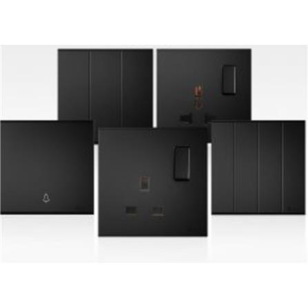 SIMON 13A 1 GANG FLAT PIN SOCKET H701382 BLACK