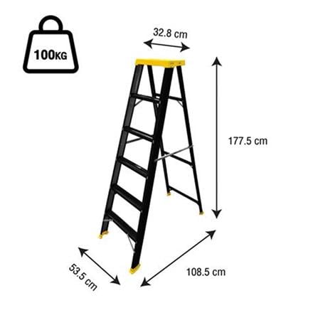 A-FRAME LADDER SANKI 6-STEP BLACK-YELLOW