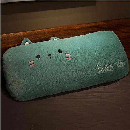 HLS PLUSH CUSHION CAT 60CM GREEN
