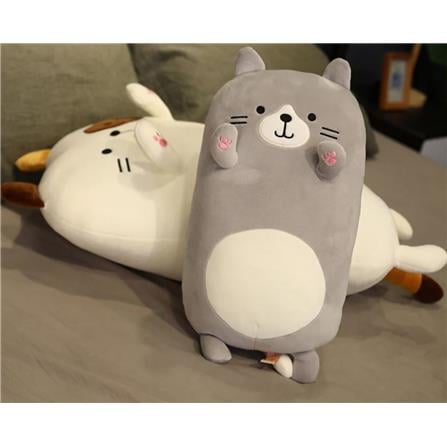 HLS PLUSH CUSHION CAT 80CM GRAY