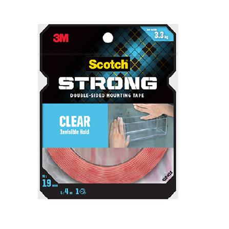 SCOTCH CLEAR DOUBLE-SIDED MOUNTING TAPE 19MMx4M (410-M19)